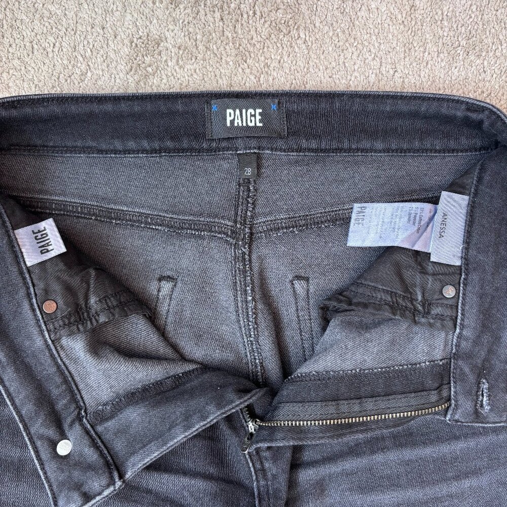 Paige Anessa Wide Leg Jean, Size 28, Black - Excellent Condition - Picture 6 of 7